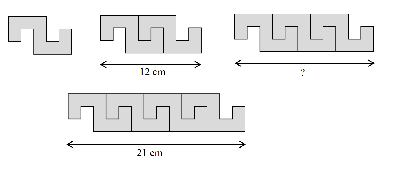 Fragment wzoru złożony z 3 elementów ma długość