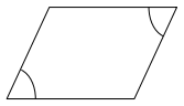 Zaznaczone na rysunku kąty mają równe miary. Przekątne tego równoległoboku są równej długości.